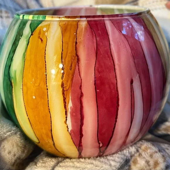 Colorful Vidi Italian made Glass Art Vase - Picture 1 of 9